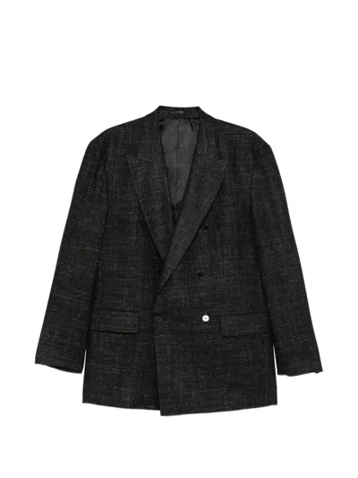 Karl Lagerfeld Soul Double-breasted Blazer In Gray