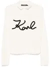 Karl Lagerfeld Soutache Karl Signature Sweater In White