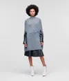 Karl Lagerfeld Soutache Kl Monogram Cape In Gray
