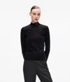 Karl Lagerfeld Sparkling Velvet Top In Black