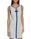 KARL LAGERFELD SPECKLED BOW FRONT SHEATH DRESS