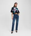 Shop Karl Lagerfeld Split-hem High-rise Straight Jeans