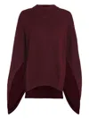 Karl Lagerfeld Split-hem Wool Cape In Red