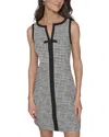 KARL LAGERFELD SPLIT NECK SLEEVELESS DRESS