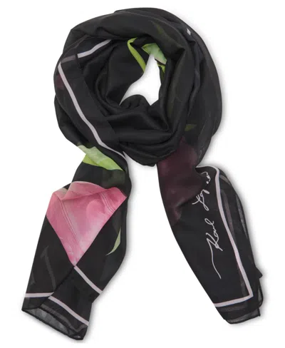 Karl Lagerfeld Spring Tulip Wrap In Black