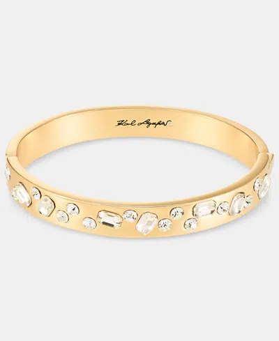 Karl Lagerfeld Sprinkle Stone Bangle Bracelet In White