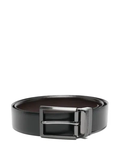 Karl Lagerfeld Square Buckle Belt In Black