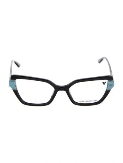 Pre-owned Karl Lagerfeld Square Eyeglasses In Black