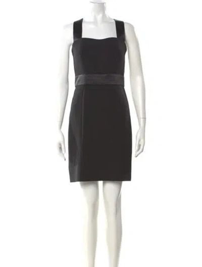 Pre-owned Karl Lagerfeld Square Neckline Mini Dress In Black