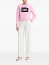 Karl Lagerfeld Stack-logo Sweatshirt In Pink