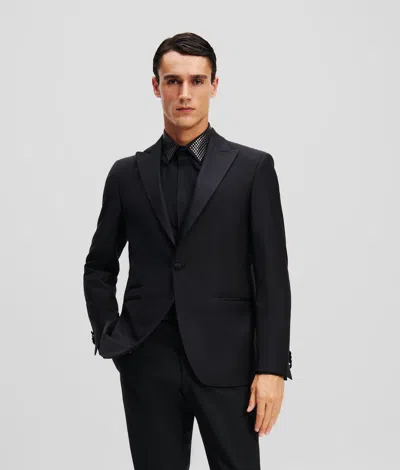 Karl Lagerfeld Stand-up Collar Jacket In Black