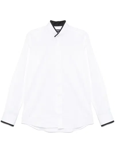 Karl Lagerfeld Stand-up Collar Shirt In 白色