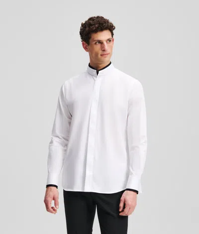 Karl Lagerfeld Stand-up Collar Shirt In White