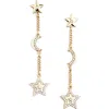 Karl Lagerfeld Star & Moon Linear Drop Earrings