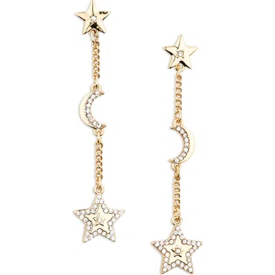 Karl Lagerfeld Star & Moon Linear Drop Earrings