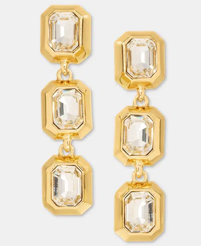 Karl Lagerfeld Stone Linear Earrings In Yellow