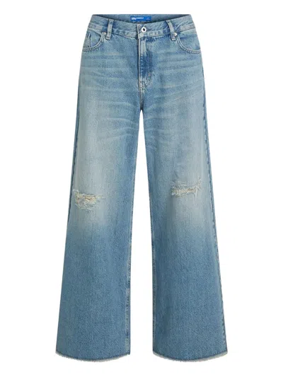Karl Lagerfeld Straight-cut Denim Jeans With Five-pocket Styling In Blue