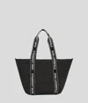Karl Lagerfeld Strand-tote-bag Aus Bast Mit Logo In Black