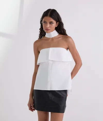Karl Lagerfeld Strapless Poplin Shirt