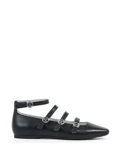 Karl Lagerfeld Strappy Ballet Flats In Black