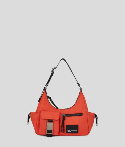 Karl Lagerfeld Street Nylon Shoulder Bag In Orange