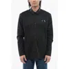 Karl Lagerfeld Stretch Cotton Shirt With Tone On Tone Logo
