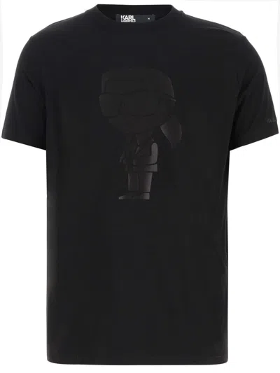 Karl Lagerfeld Ikonik Logo-print T-shirt In Black