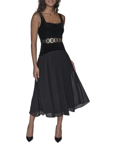 Karl Lagerfeld Stretch Dress In Black