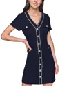 Karl Lagerfeld Stretch Tweed Dress In Marine