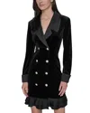 Karl Lagerfeld Stretch Velvet Blazer Dress In Black