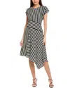 Karl Lagerfeld Stripe Asymmetrical Midi Dress