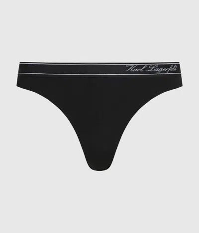 Karl Lagerfeld Stripe Brief In Black