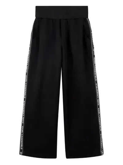 Karl Lagerfeld Stripe-detailed Trousers In Black
