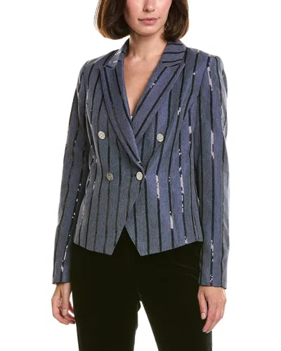 Karl Lagerfeld Stripe Jacket In Blue