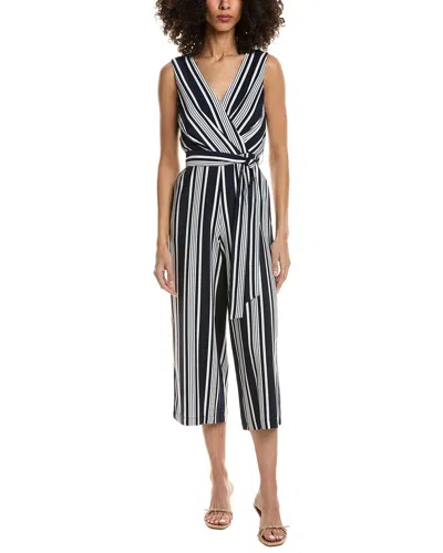 Karl Lagerfeld Stripe Jumpsuit In Black