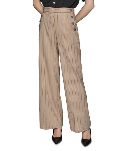 Karl Lagerfeld Stripe Straight Pants In Brown