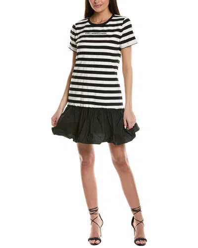 Karl Lagerfeld Stripe T-shirt Dress In Black