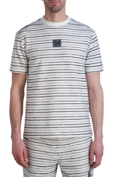 Karl Lagerfeld Stripe Texture T-shirt In White