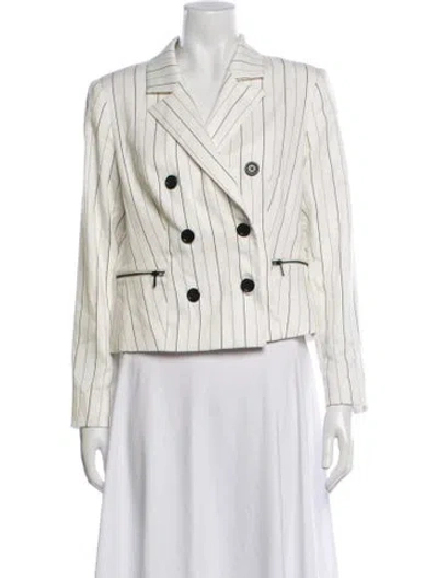 Pre-owned Karl Lagerfeld Striped Blazer In White