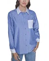 Karl Lagerfeld Striped Button Down Shirt In Blue