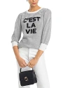 KARL LAGERFELD STRIPED C'EST LA VIE SWEATER