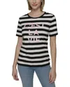 Karl Lagerfeld Plus Size C'est La Vie Striped Tee In Parfait