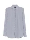 Karl Lagerfeld Striped Cotton Shirt In Blue