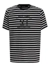 Karl Lagerfeld Striped Embroidered T-shirt In Multi