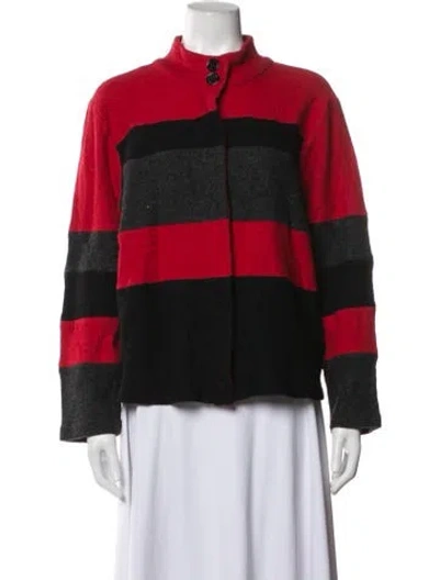 Pre-owned Karl Lagerfeld Striped Jacket In Red
