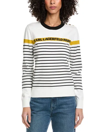 Karl Lagerfeld Striped Klp Sweater In Black