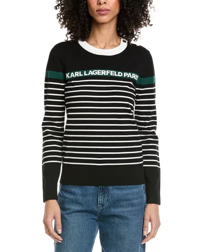 Karl Lagerfeld Striped Klp Sweater In White