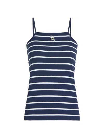 Karl Lagerfeld Striped-pattern Tank Top In Multi