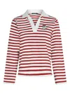 Karl Lagerfeld Striped Polo-collar T-shirt In Red