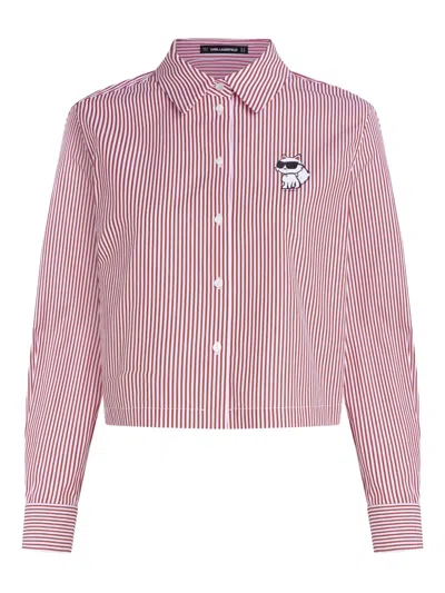 Karl Lagerfeld Striped Shirt In Pink
